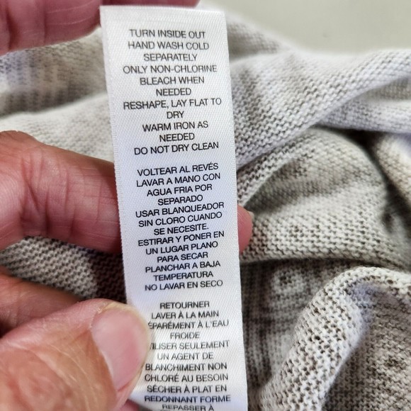 Chicos Womens 3/4 Sleeve Lightweight Beaded Tunic Blouse Size XL Beige Tan - Picture 6 of 11